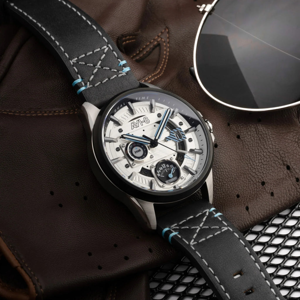 AVI-8 Hawker Harrier Men's White Black Multifunction Watch