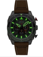 AVI-8 Hawker Hunter Atlas Green Brown Men's Chronograph Watch