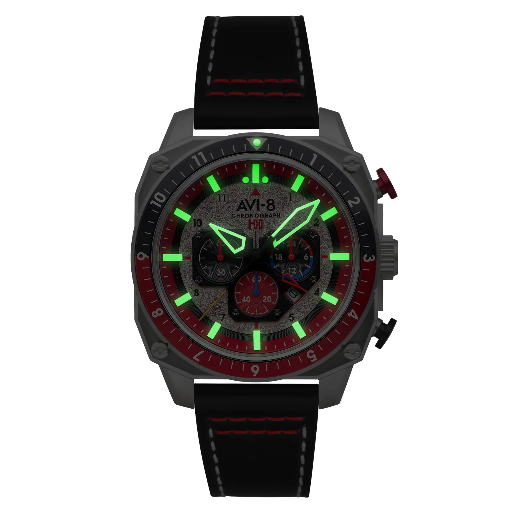 AVI-8 Hawker Hunter Atlas Men's Black Red Chronograph Watch