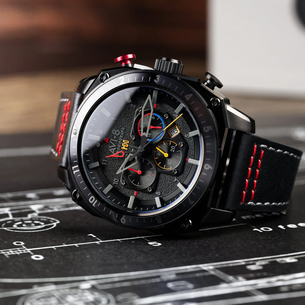 AVI-8 Hawker Hunter Atlas Men's Black Dual Time Watch