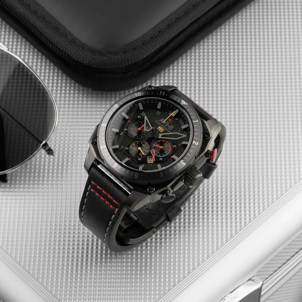 AVI-8 Hawker Hunter Atlas Men's Black Dual Time Watch