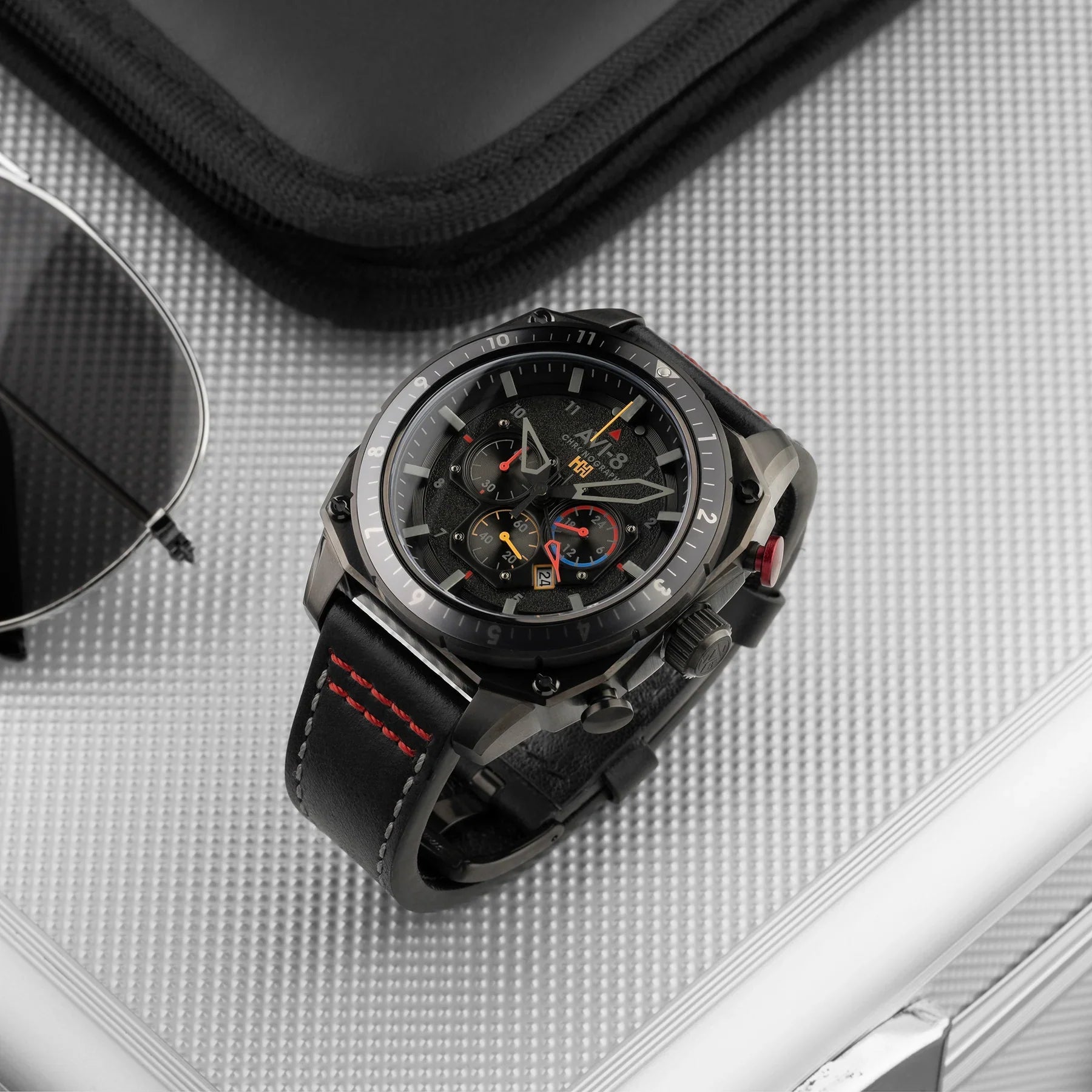 AVI-8 Hawker Hunter Atlas Men's Black Dual Time Watch