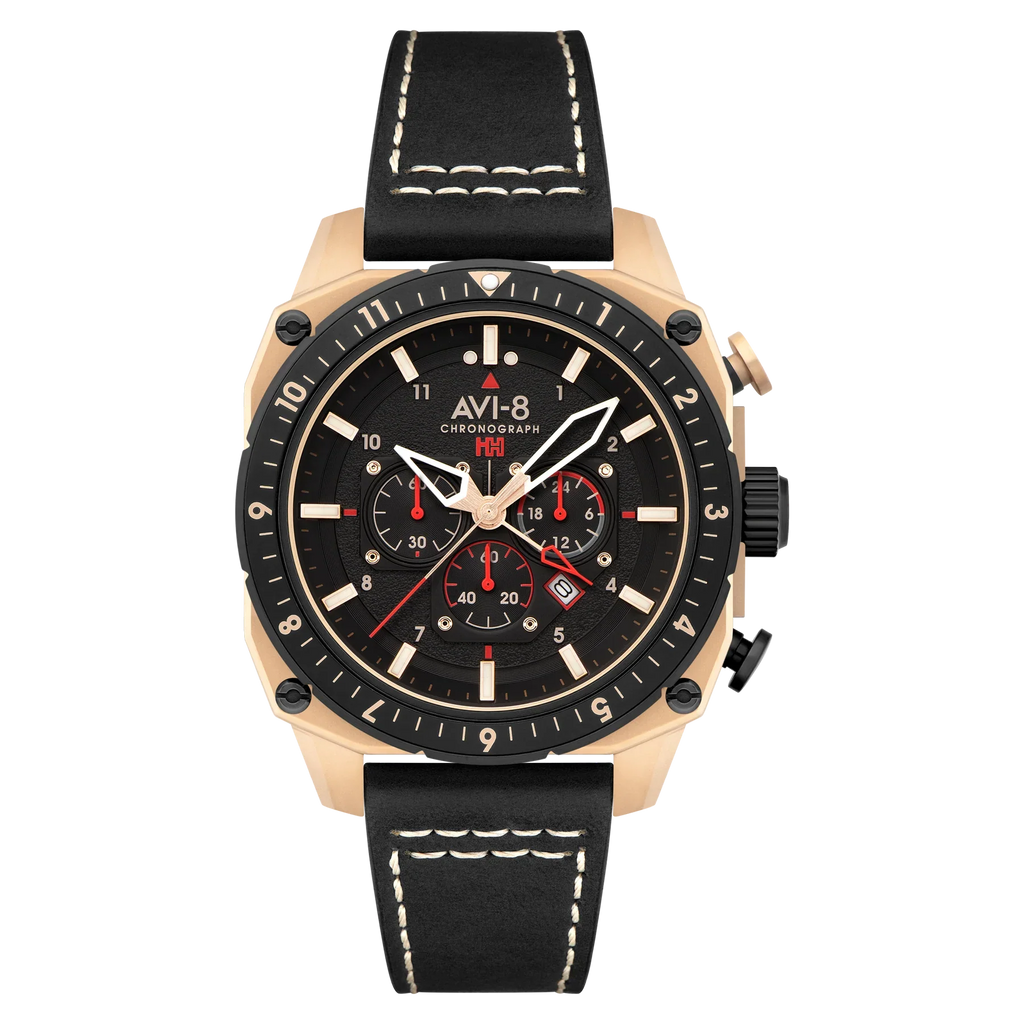 AVI-8 Hawker Hunter Atlas Men's Black Rose Gold Watch