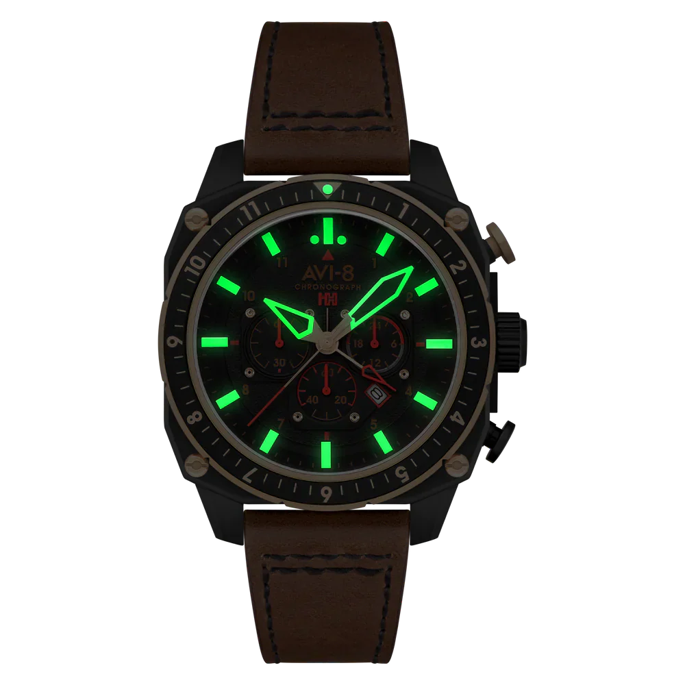 AVI-8 Hawker Hunter Atlas Men's Black Brown Watch