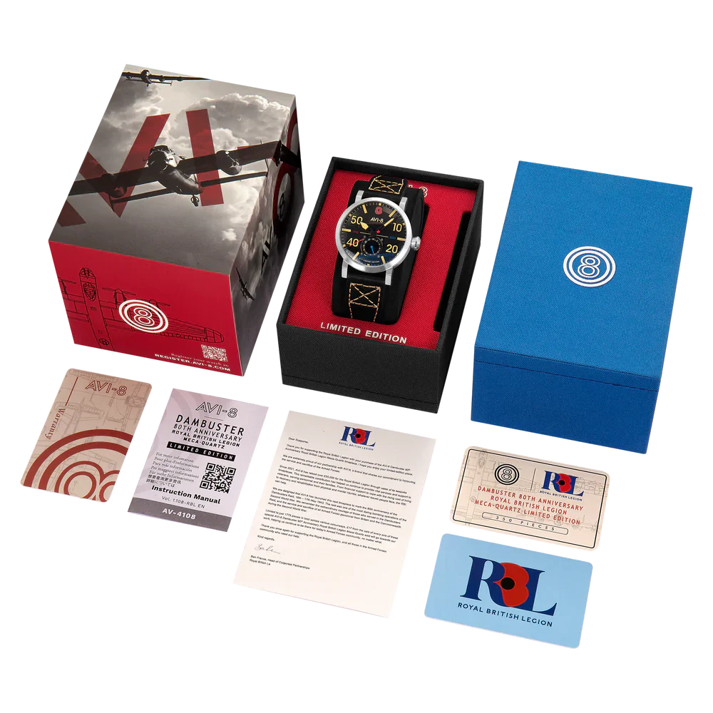 AVI-8 Dambuster 80TH Anniversary Royal British Legion Meca-Quartz Limited Edition Onyx Black Men's Watch
