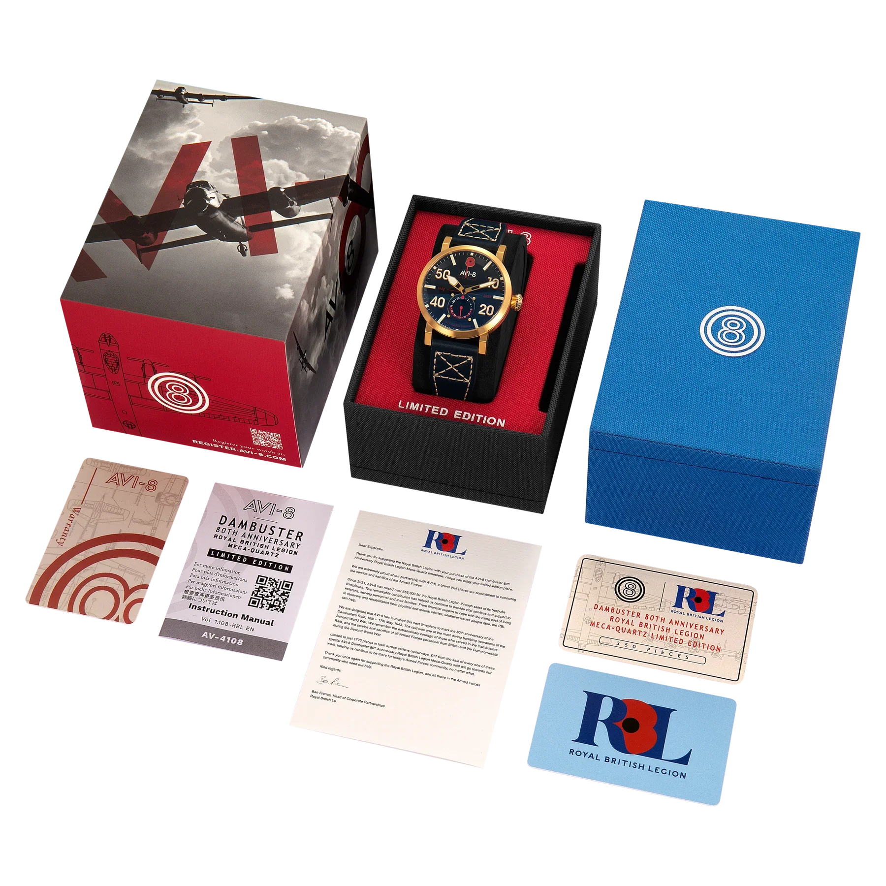 AVI-8 Mens Watch Dambuster Limited 80th Anniversary Royal British Legion