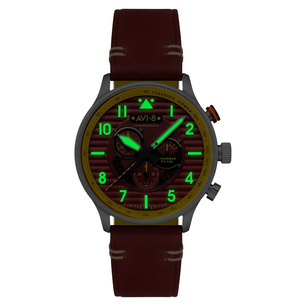 AVI-8 Watch Flyboy Spirit Of Tuskegee Red