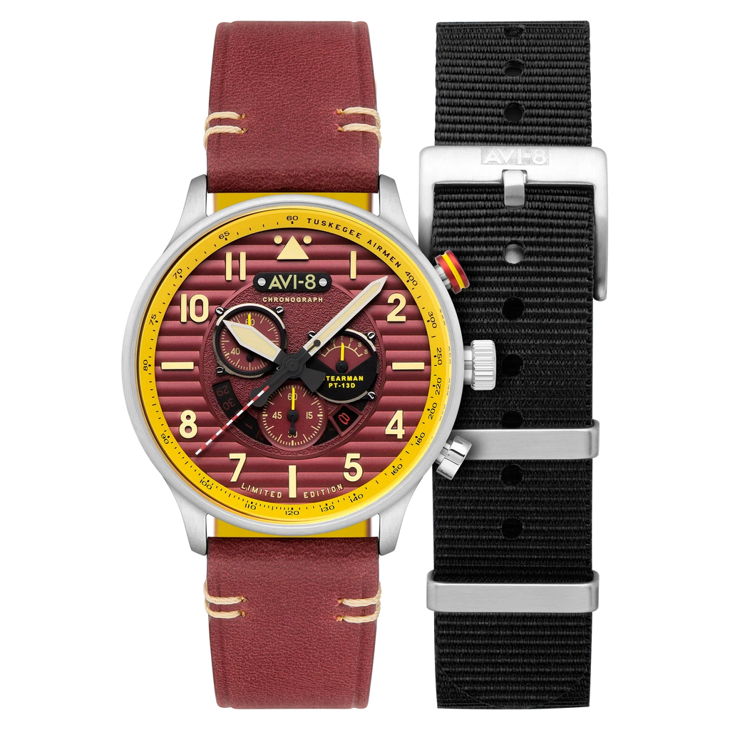 AVI-8 Watch Flyboy Spirit Of Tuskegee Red