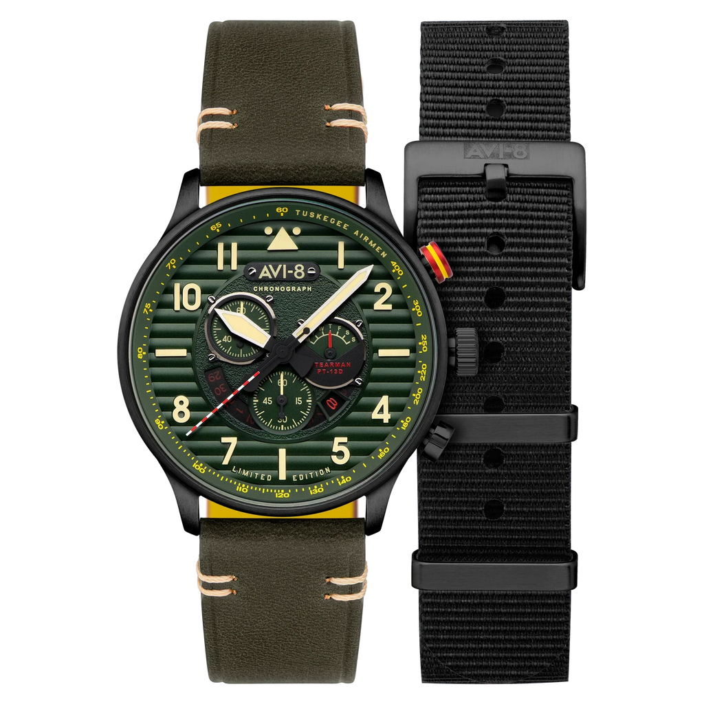 AVI-8 Watch Flyboy Spirit Of Tuskegee Green Mens