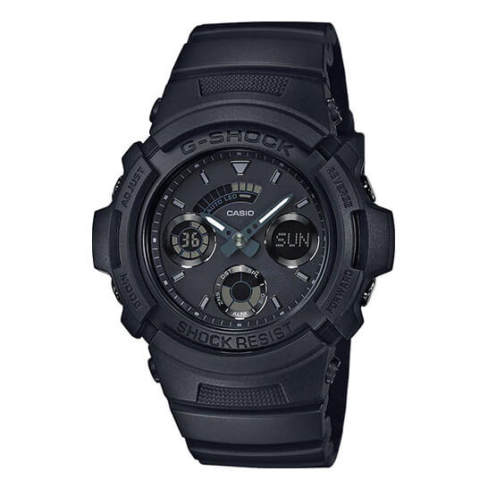 Casio G-Shock Watch Analogue-Digital Black on Black