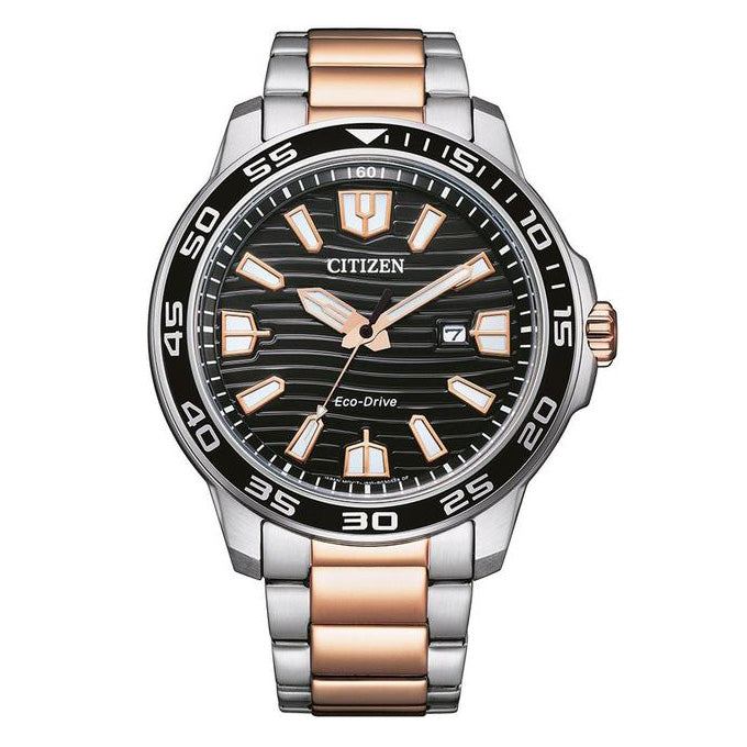 Citizen Men's Watch Eco-Drive Marine Two-Tone Black