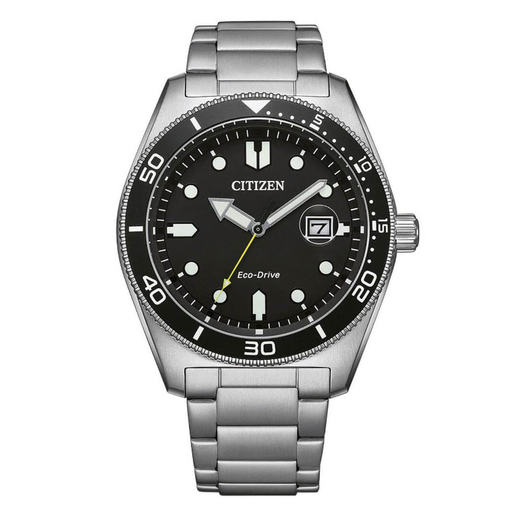 Citizen Men's Watch Eco-Drive Sport Black Silver