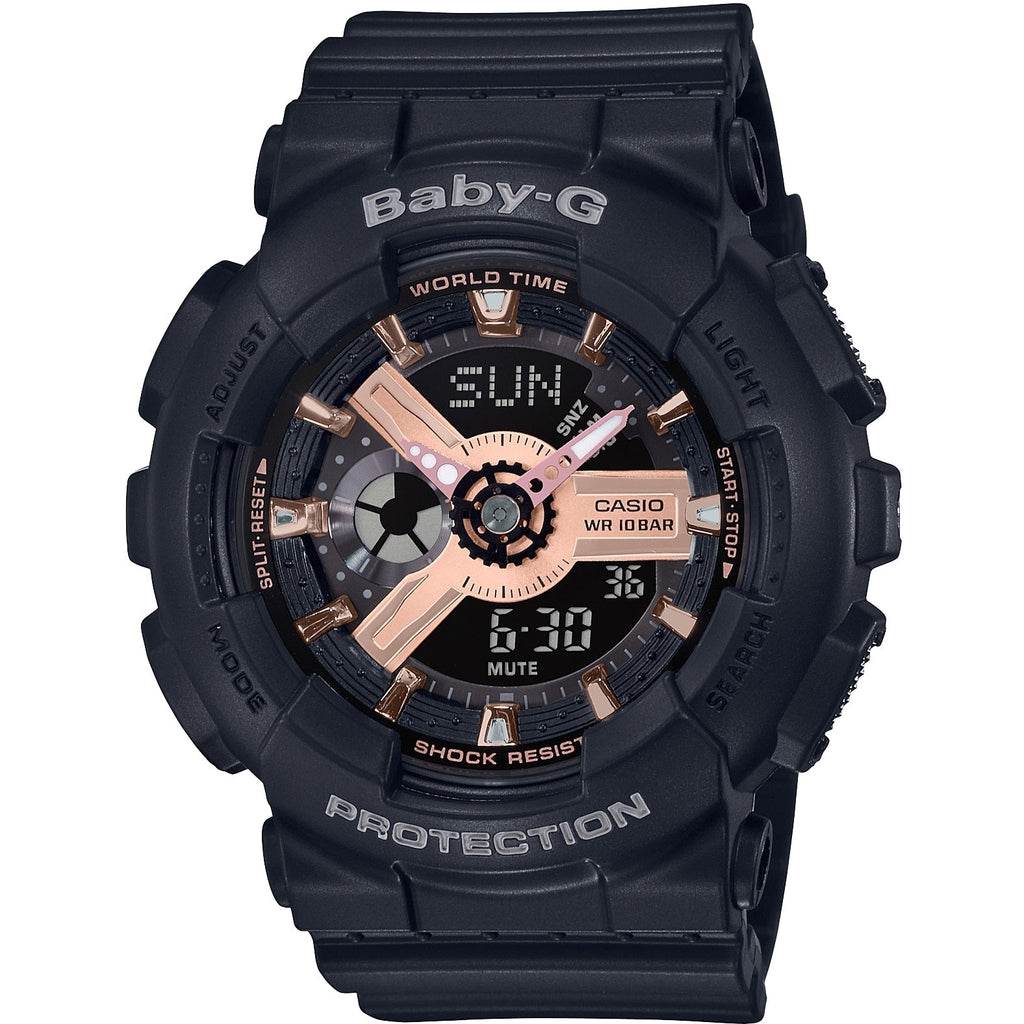 Casio Baby-G Watch Ladies Black/Rose Gold