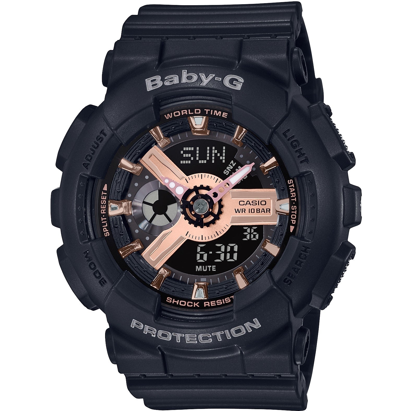 Casio Baby-G Watch Ladies Black/Rose Gold