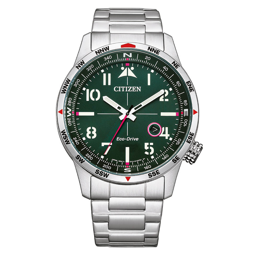 Citizen Men's Watch Eco-Drive Aviator Green