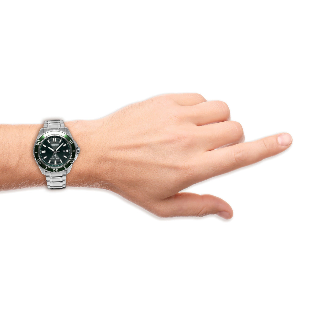 Citizen Men's Watch Eco-Drive Dive Stainless Steel Bracelet Green