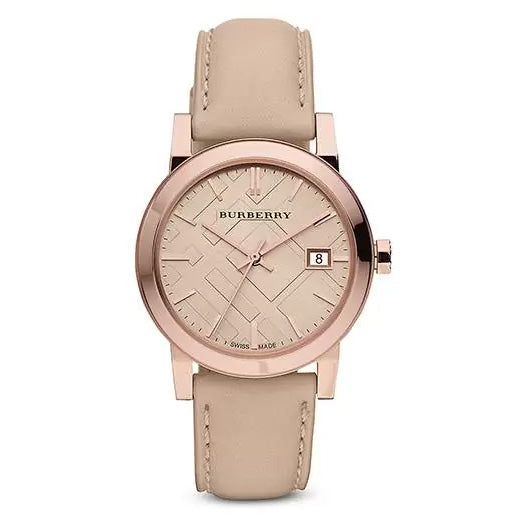 Burberry The City Check Ladies' 38mm Rose Gold Watch