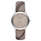 Burberry Ladies The City Smoke Check Strap 34mm Watch
