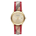 Burberry Haymarket Check Ladies' 34mm Red Gold Watch