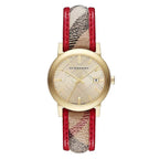 Burberry Haymarket Check Ladies' 34mm Red Gold Watch