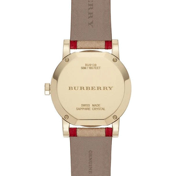 Burberry Haymarket Check Ladies' 34mm Red Gold Watch
