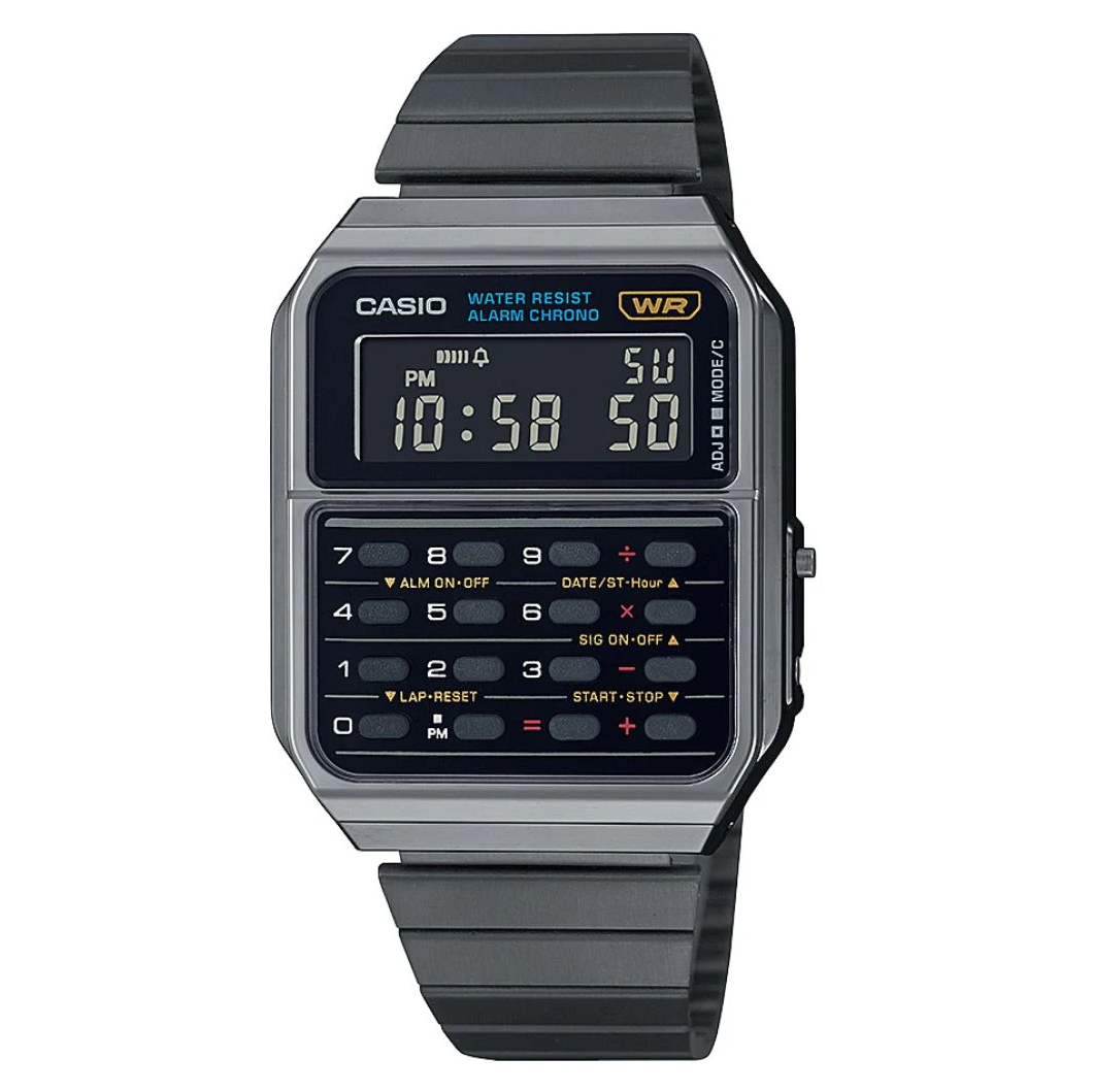 Casio Watch Vintage Data Bank Calculator Black