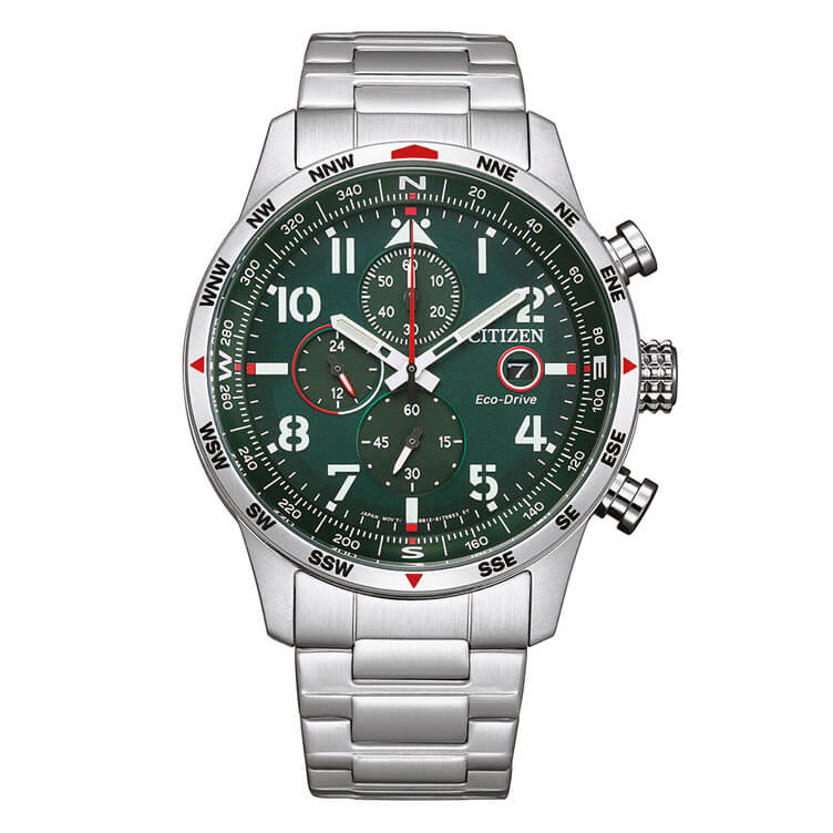 Citizen Men's Watch Eco-Drive Chrono Aviator Green