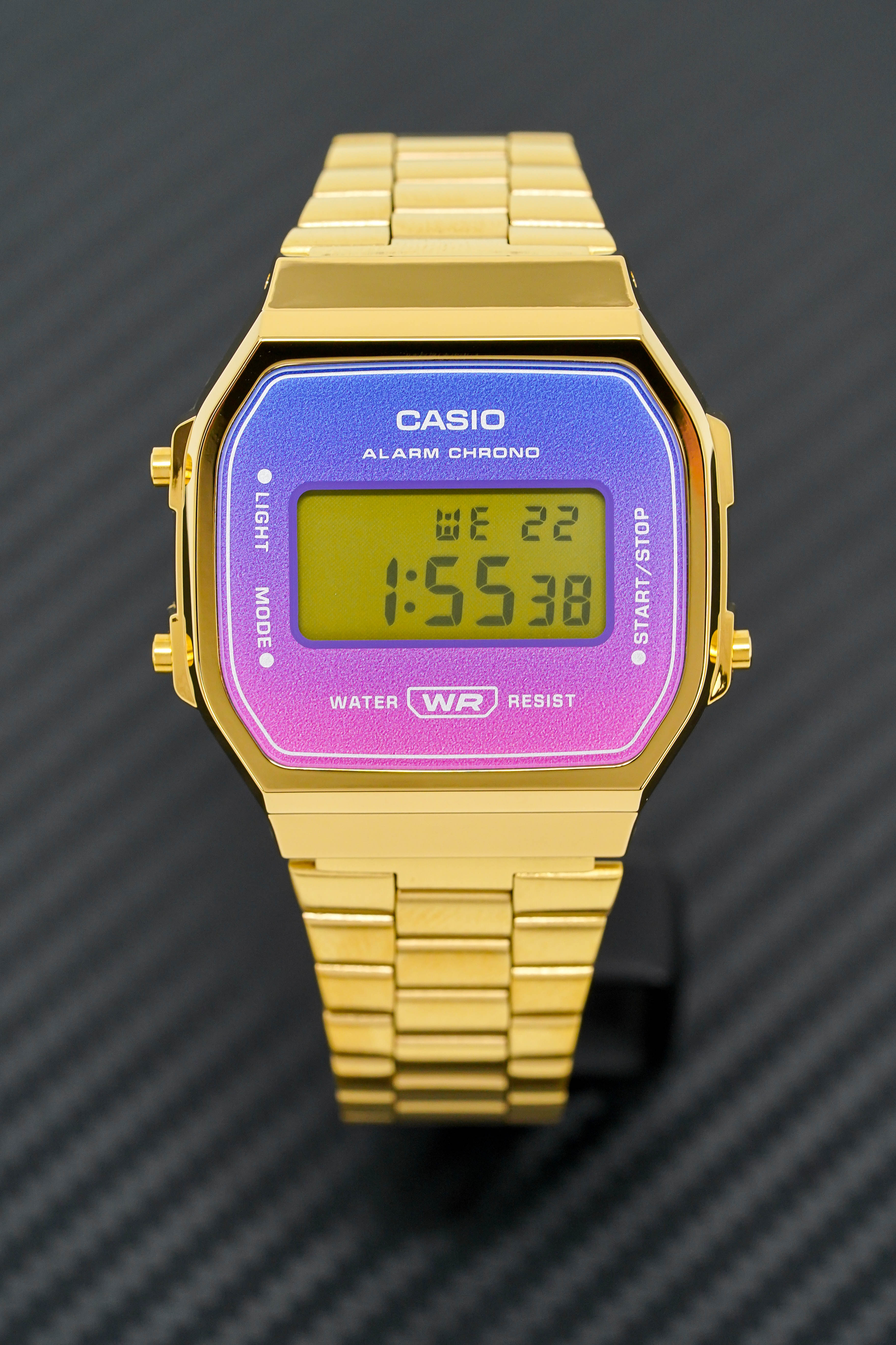 Casio Watch Digital Vintage Gold Pink/Purple