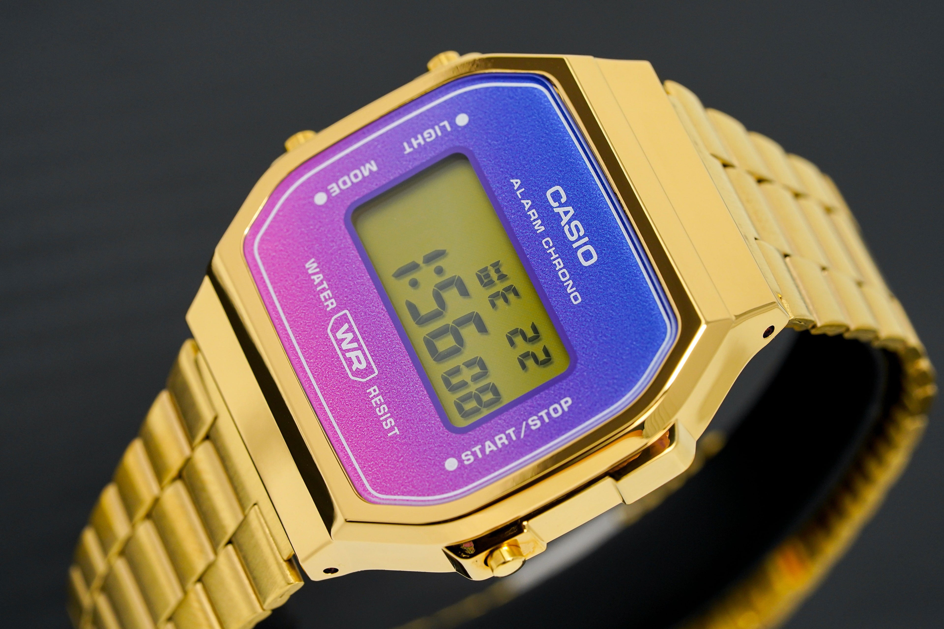 Casio Watch Digital Vintage Gold Pink/Purple