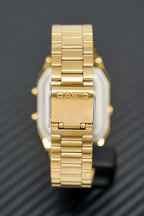 Casio Watch Vintage Retro Dual Time Gold