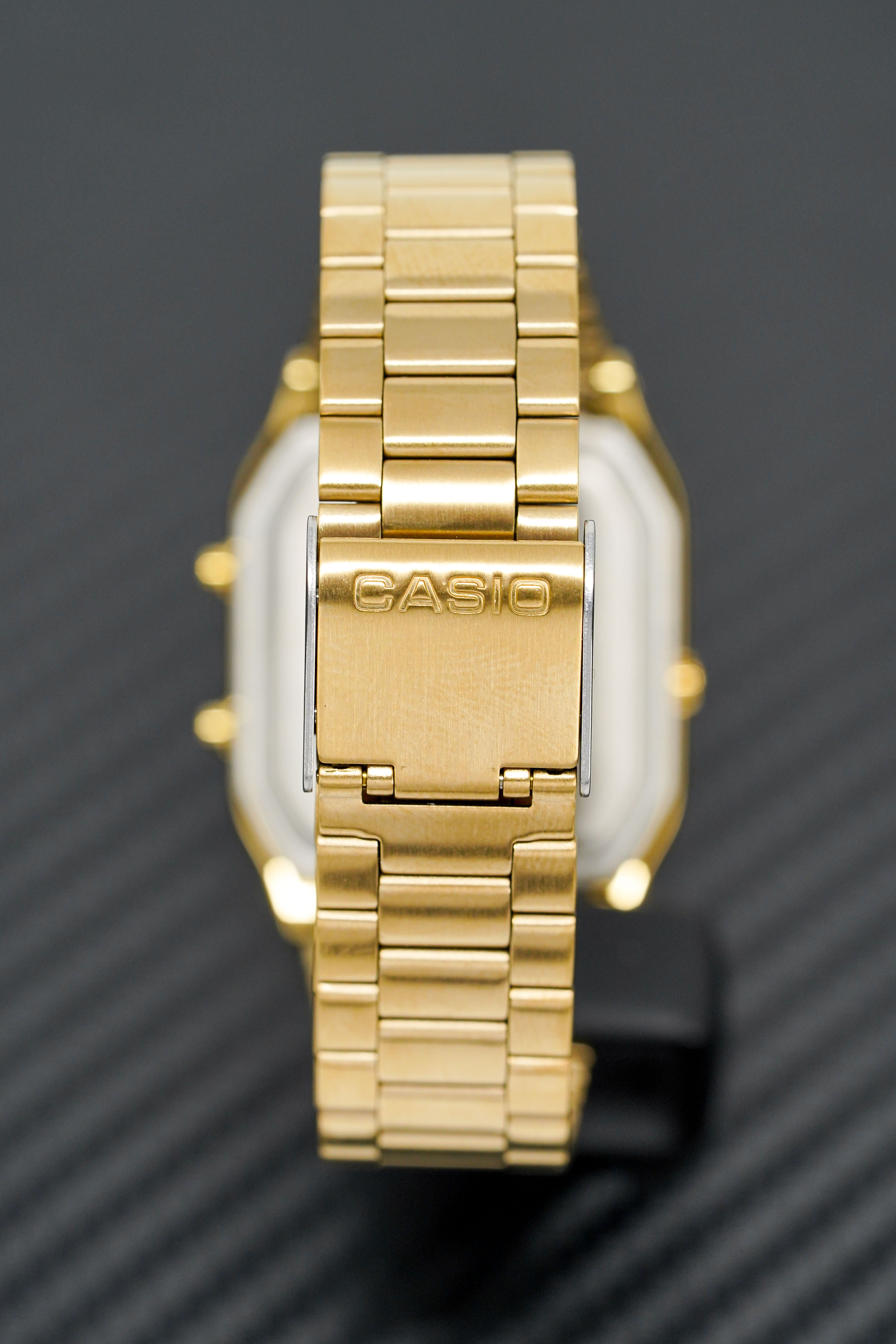 Casio Watch Vintage Retro Dual Time Gold