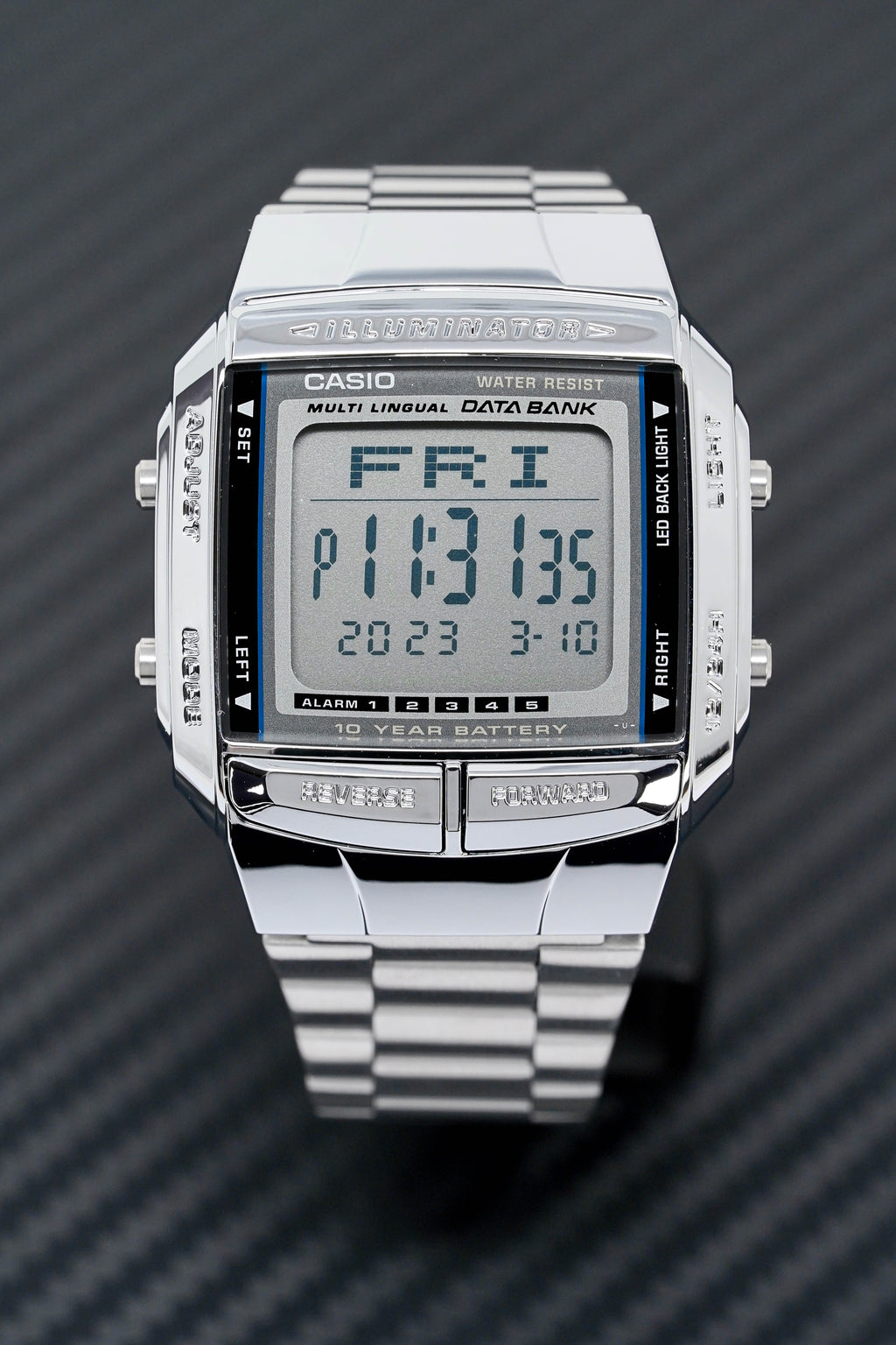 Casio Men's Watch Vintage Data Bank Digital Steel