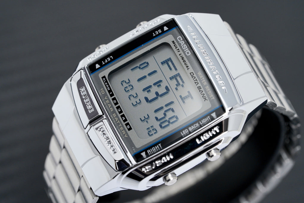 Casio Men's Watch Vintage Data Bank Digital Steel