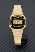 Casio Ladies Watch Digital Vintage Classic Flat Link Gold