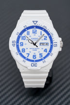 Casio Men's Diver Watch Analogue White/Blue