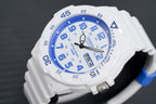 Casio Men's Diver Watch Analogue White/Blue