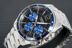Casio Men's Watch Chronograph Stainless Steel Blue