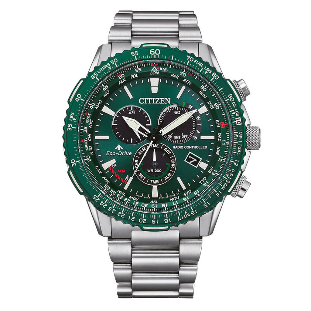 Citizen Men's Watch Eco-Drive Promaster Sky Radio Controlled Chrono Green