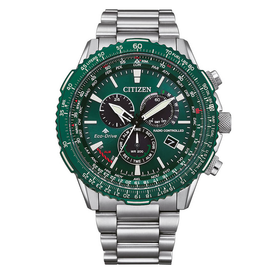 Citizen Men's Watch Eco-Drive Promaster Sky Radio Controlled Chrono Green