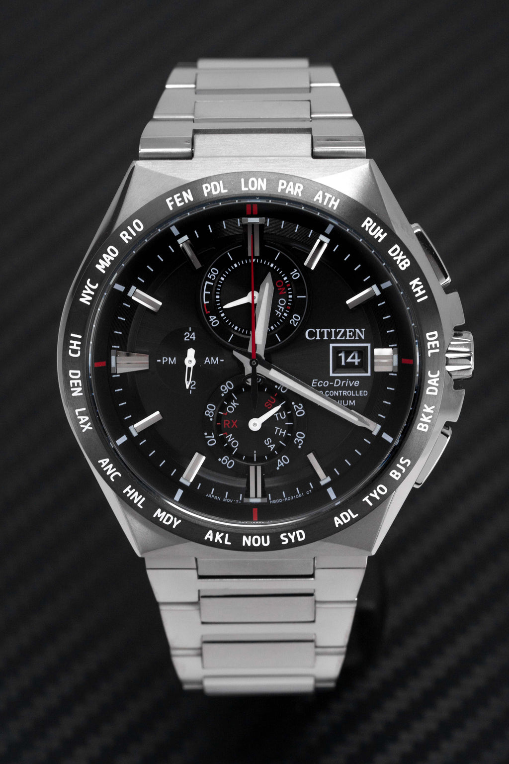 Citizen Men's Watch Chronograph Radio Controlled Eco-Drive Titanium Black
