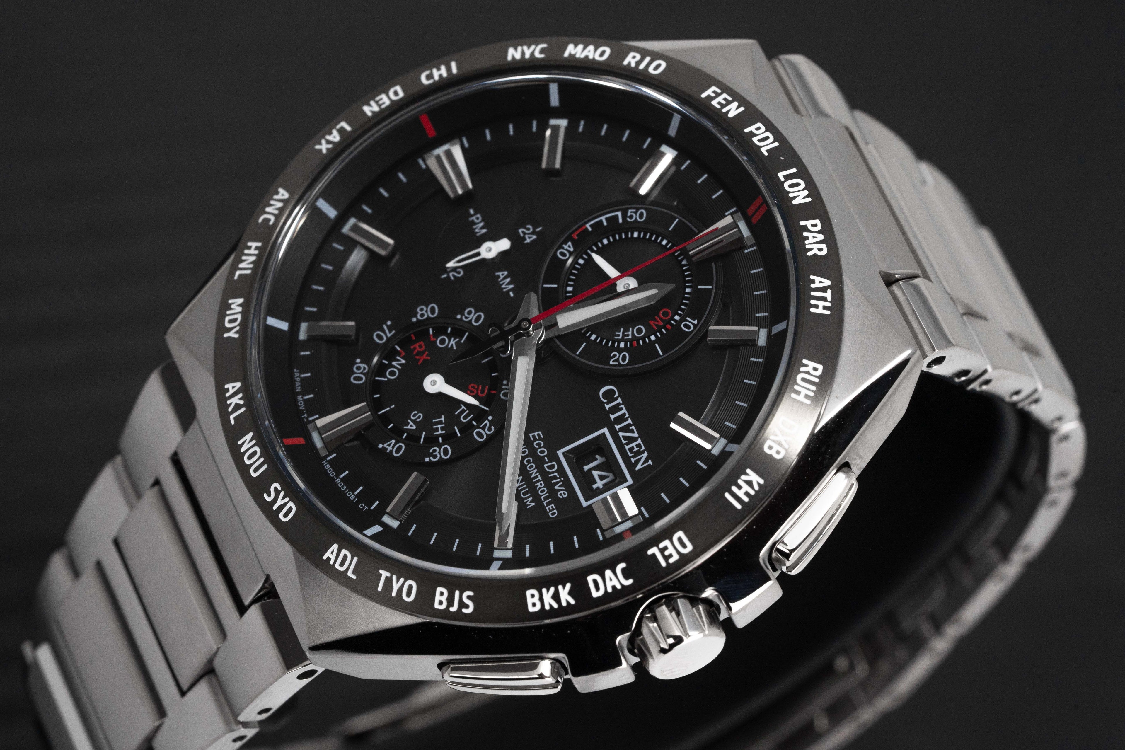 Citizen Men's Watch Chronograph Radio Controlled Eco-Drive Titanium Black
