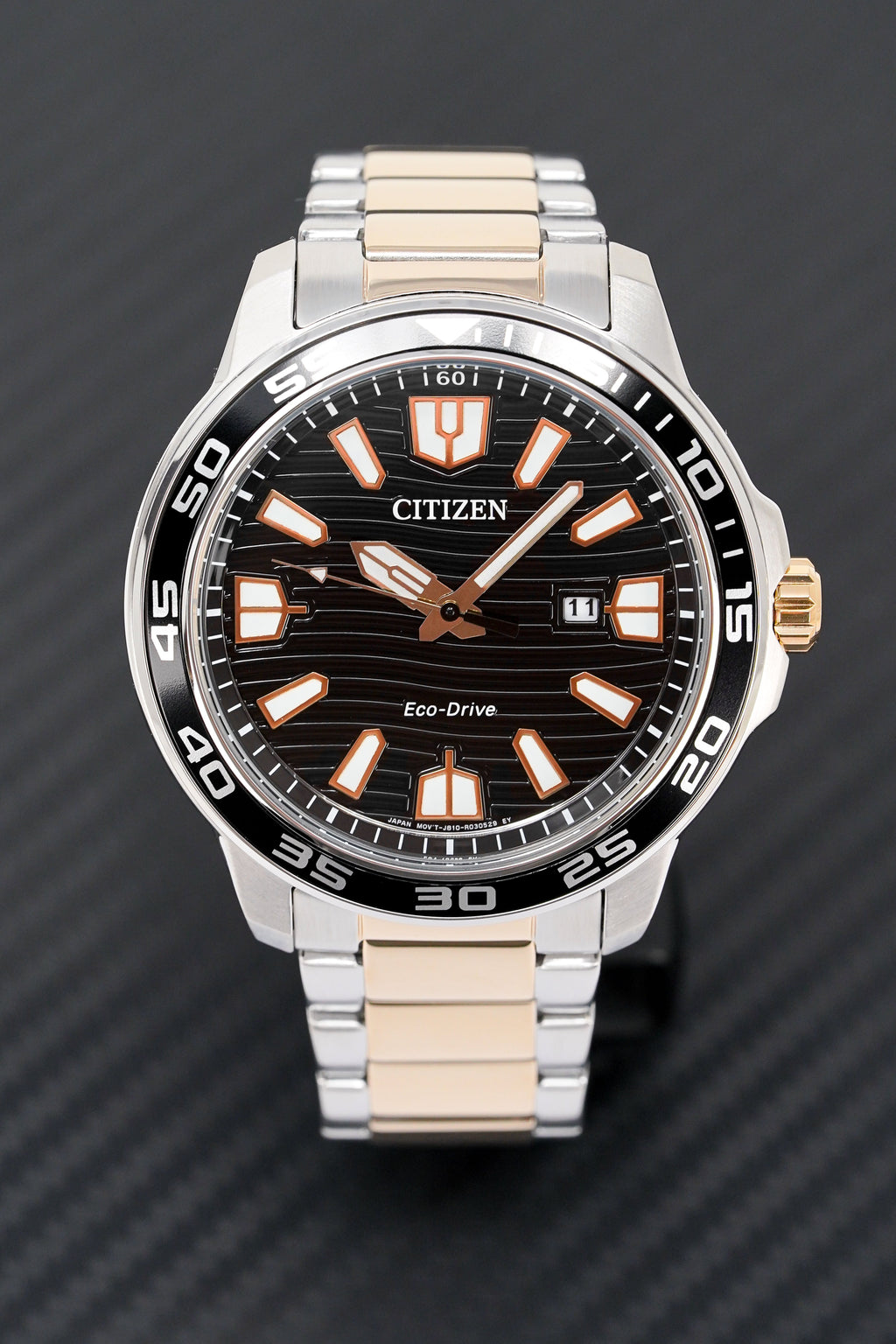 Citizen Men's Watch Eco-Drive Marine Two-Tone Black