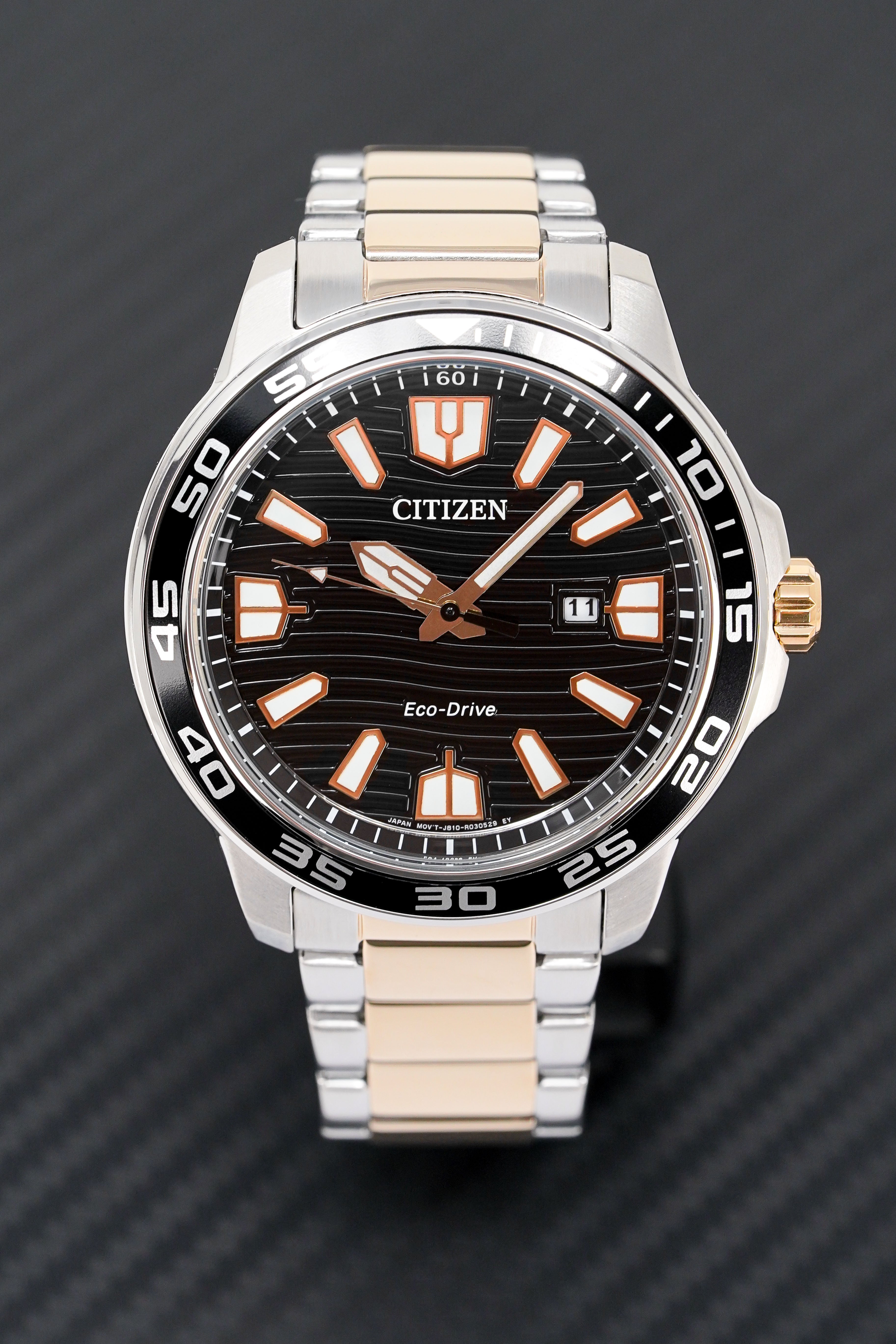 Citizen Men's Watch Eco-Drive Marine Two-Tone Black