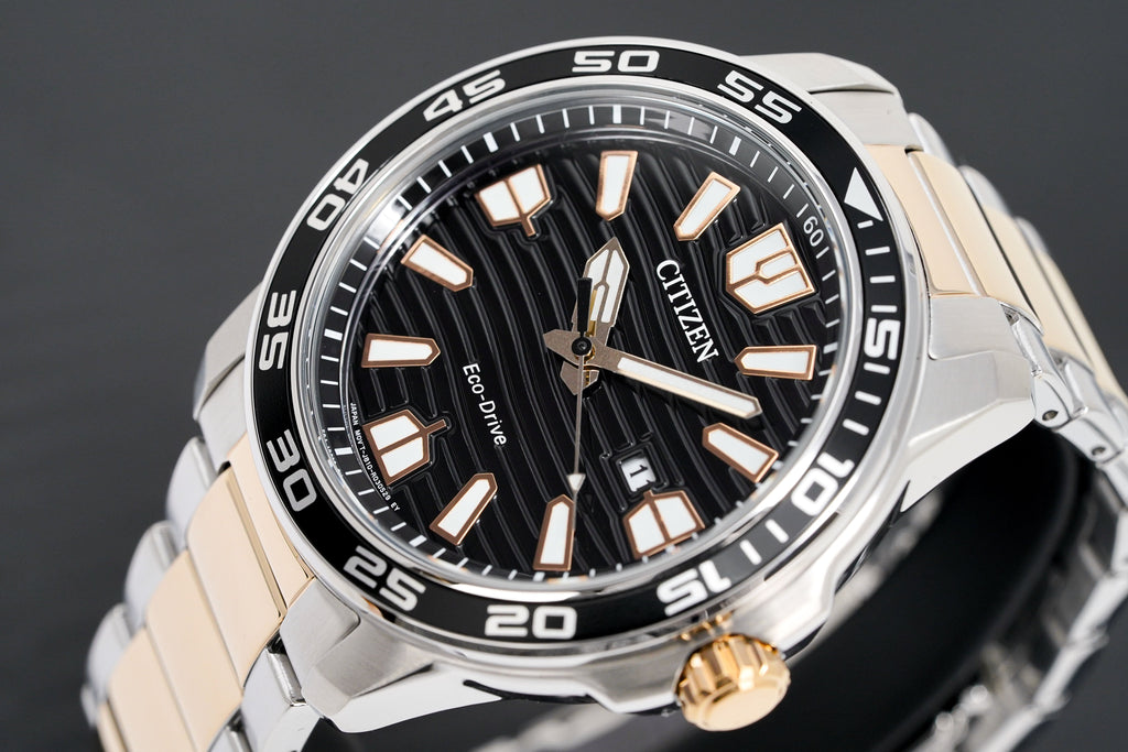 Citizen Men's Watch Eco-Drive Marine Two-Tone Black