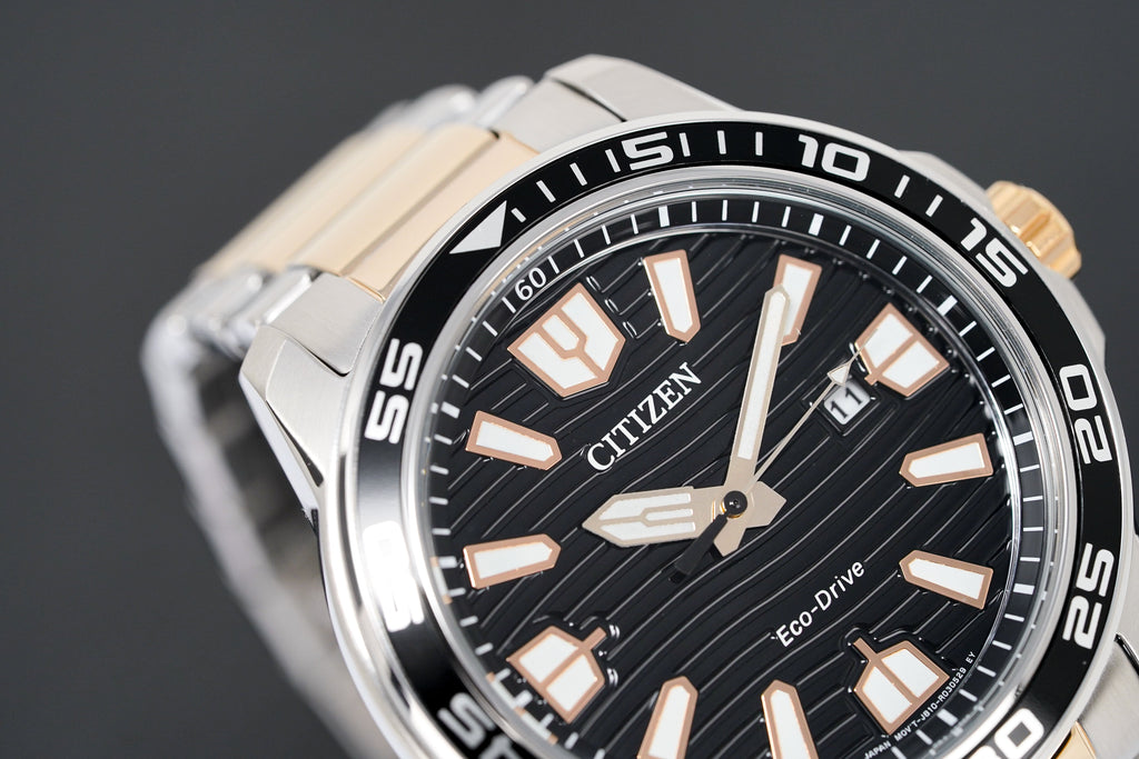 Citizen Men's Watch Eco-Drive Marine Two-Tone Black