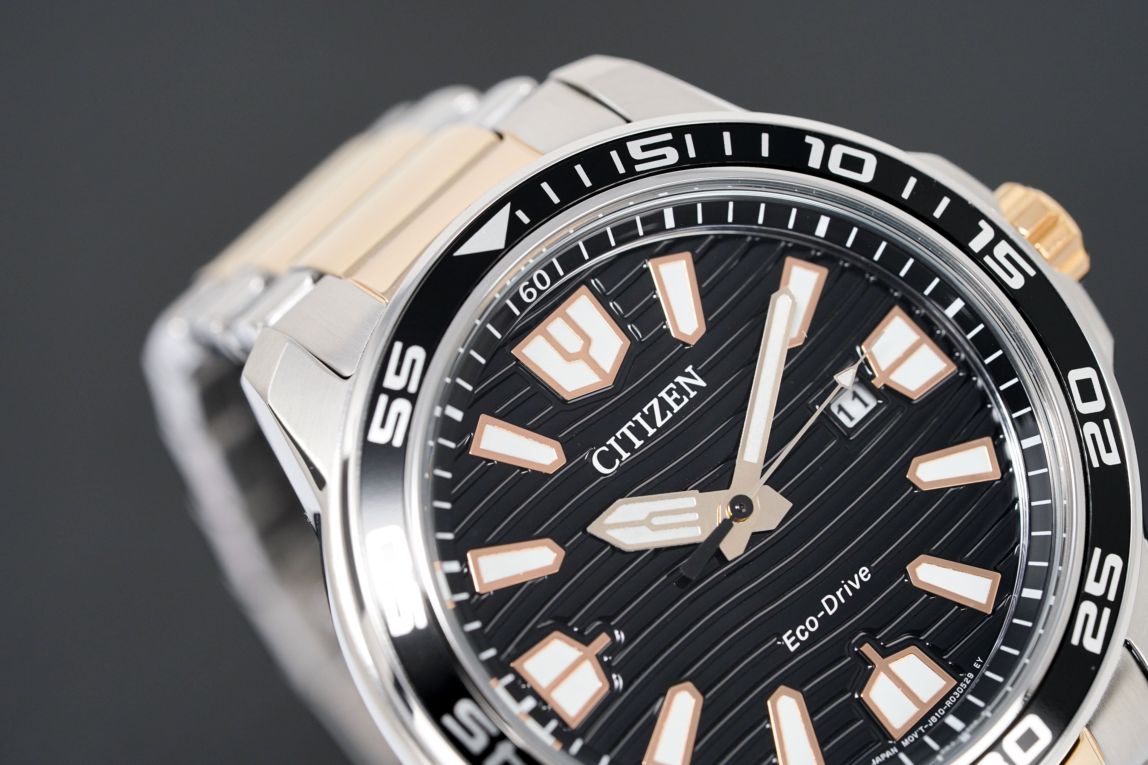 Citizen Men's Watch Eco-Drive Marine Two-Tone Black