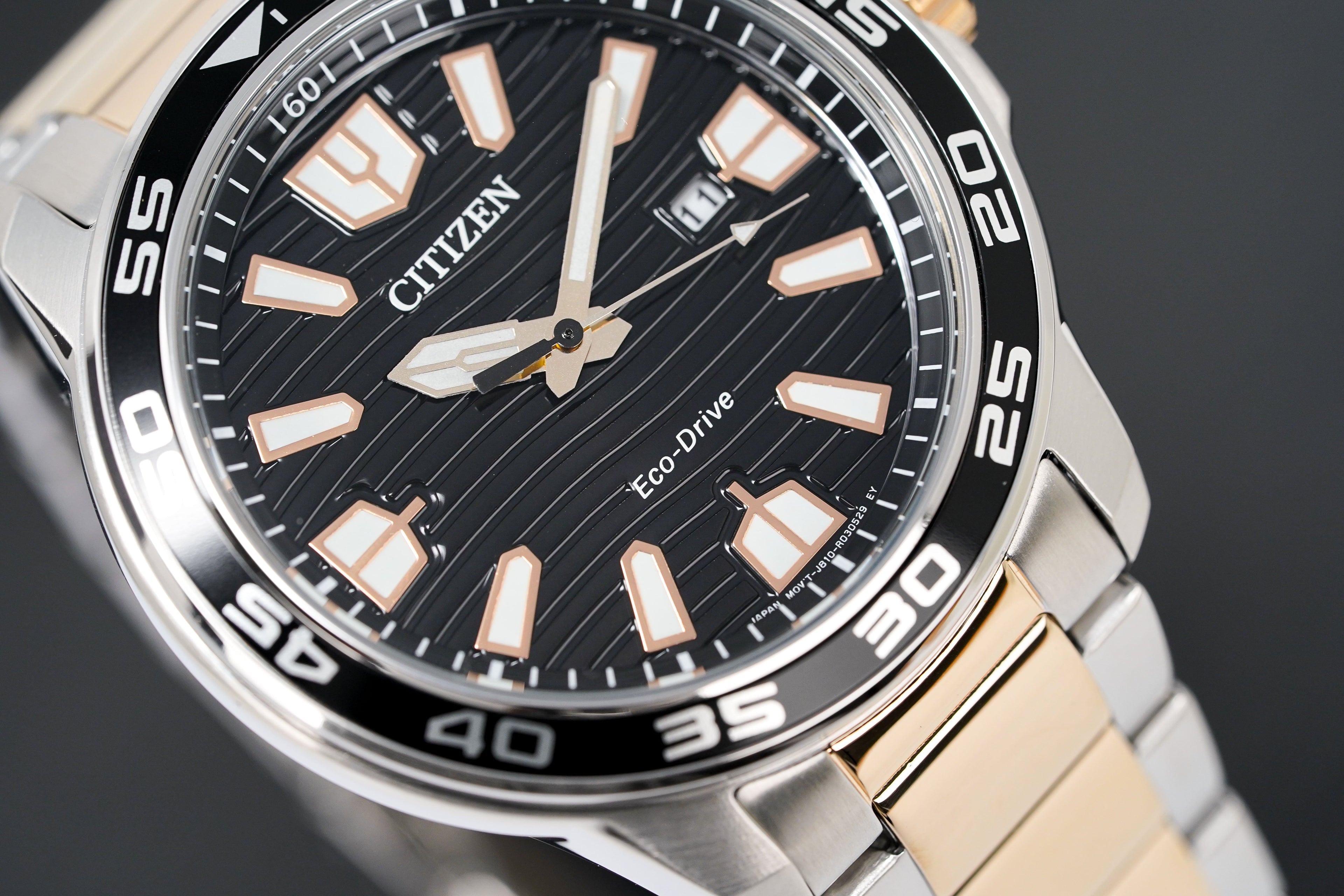 Citizen Men's Watch Eco-Drive Marine Two-Tone Black