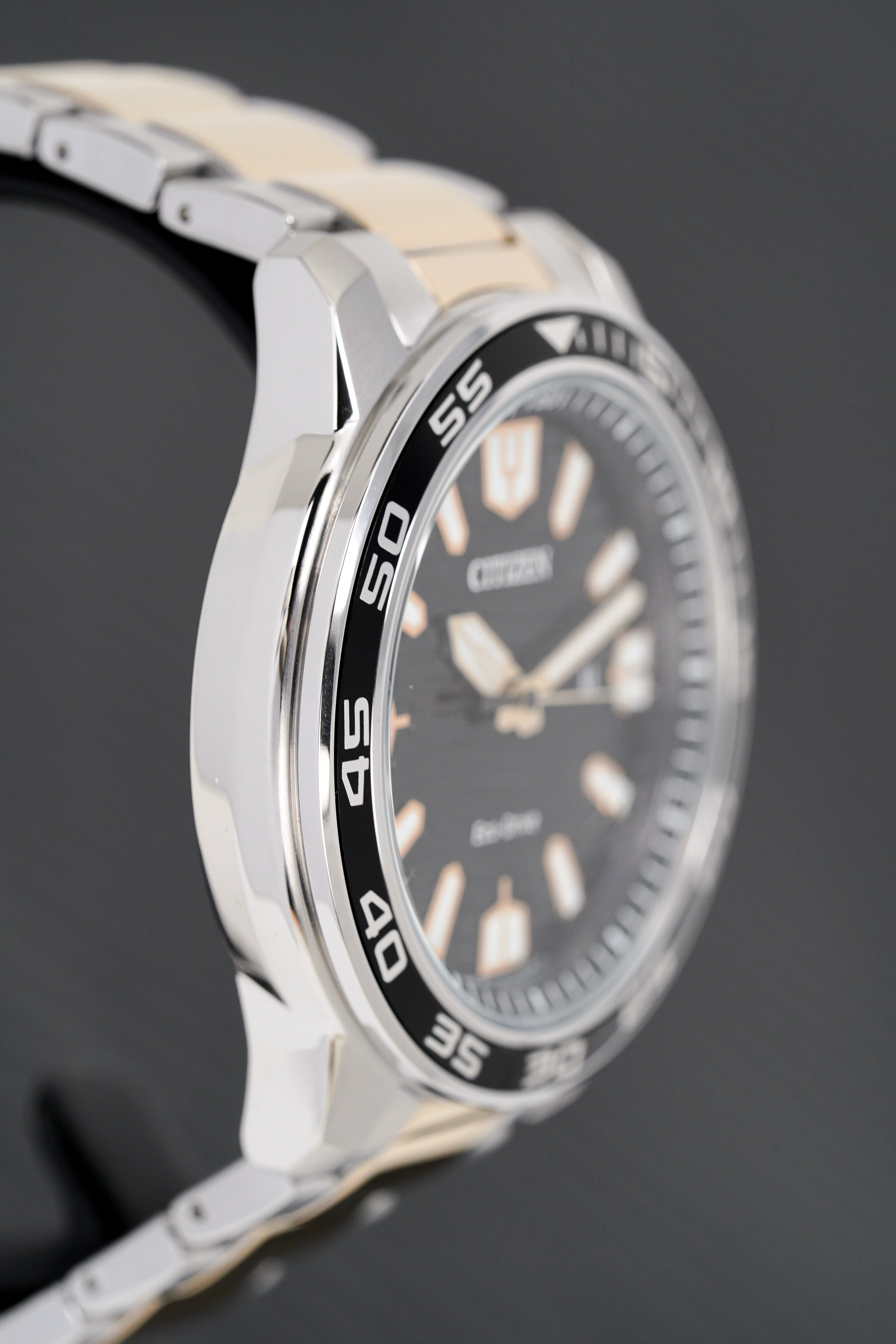 Citizen Men's Watch Eco-Drive Marine Two-Tone Black