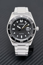 Citizen Men's Watch Eco-Drive Sport Black Silver
