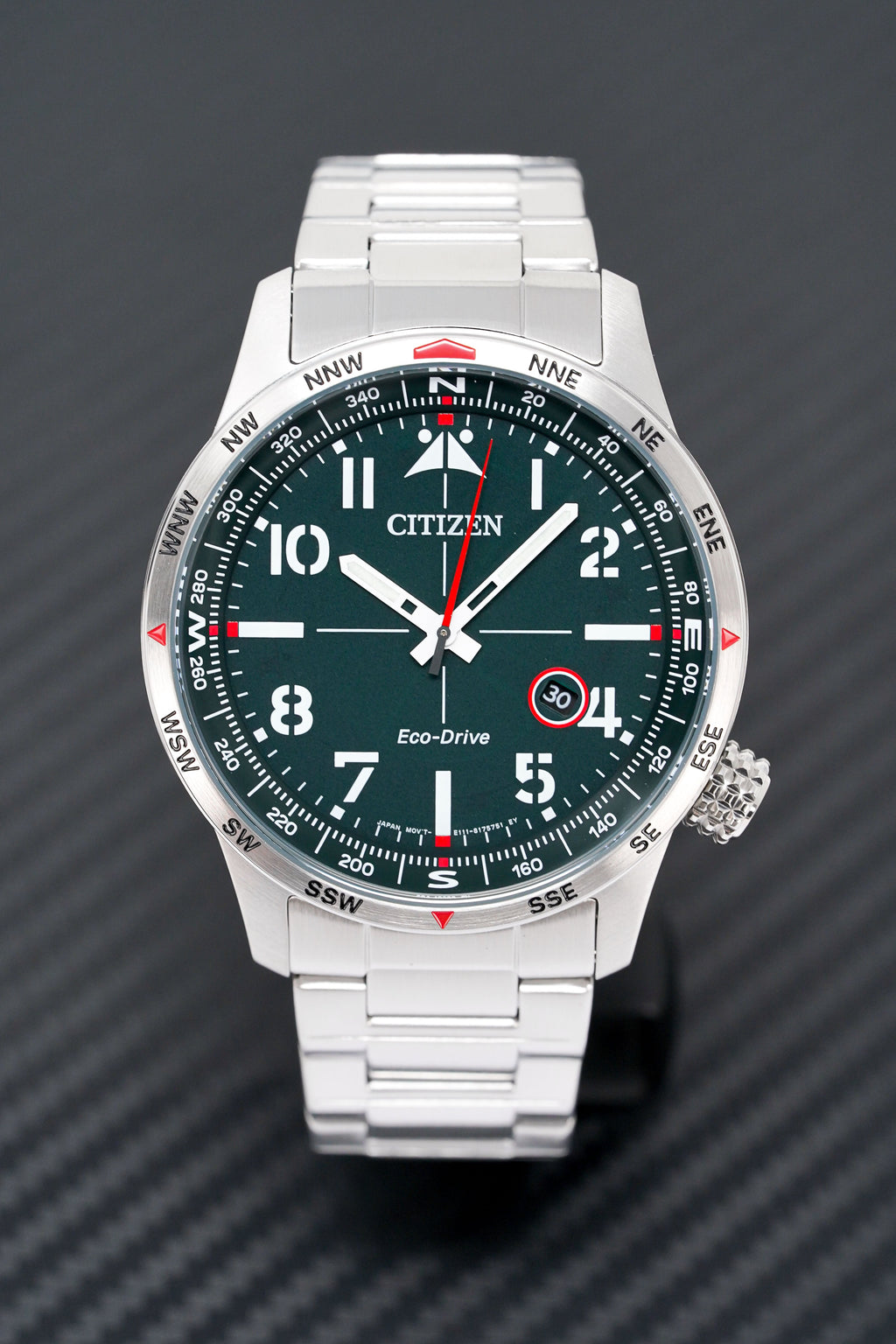 Citizen Men's Watch Eco-Drive Aviator Green